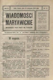 Wiadomości Maryawickie. R.4, № 141 (23 listopada 1912)
