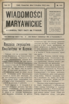 Wiadomości Maryawickie. R.4, № 146 (5 grudnia 1912)