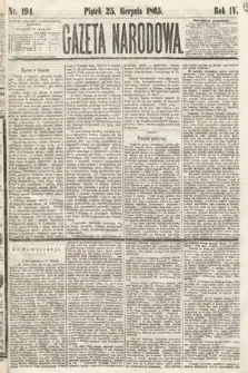Gazeta Narodowa. 1865, nr 194