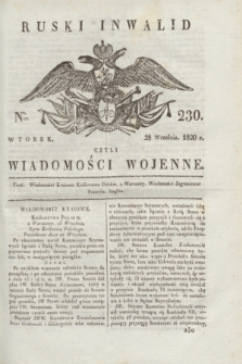 Ruski Inwalid : czyli wiadomości wojenne. 1820, № 230 (28 września)