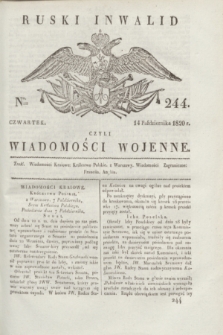 Ruski Inwalid : czyli wiadomości wojenne. 1820, № 244 (14 października)