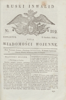 Ruski Inwalid : czyli wiadomości wojenne. 1820, № 292 (9 grudnia)