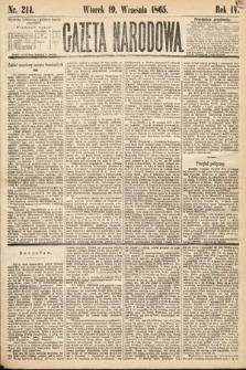 Gazeta Narodowa. 1865, nr 214