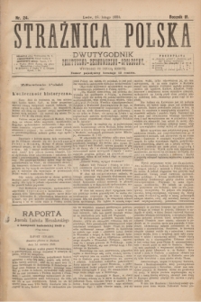 Strażnica Polska : dwutygodnik polityczno-ekonomiczno-społeczny. R.3, nr 24 (25 lutego 1882)