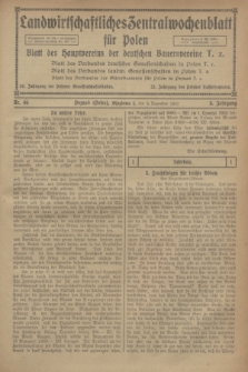 Landwirtschaftliches Zentralwochenblatt für Polen : Blatt des Hauptvereins der deutschen Bauernvereine. Jg.3, Nr. 46 (9 Dezember 1922)