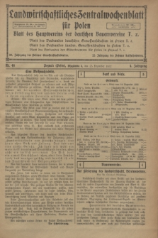 Landwirtschaftliches Zentralwochenblatt für Polen : Blatt des Hauptvereins der deutschen Bauernvereine. Jg.3, Nr. 48 (23 Dezember 1922)