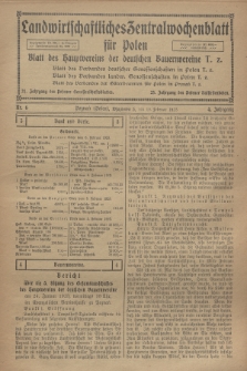 Landwirtschaftliches Zentralwochenblatt für Polen : Blatt des Hauptvereins der deutschen Bauernvereine. Jg.4, Nr. 6 (10 Februar 1923)