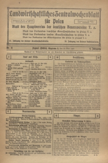 Landwirtschaftliches Zentralwochenblatt für Polen : Blatt des Hauptvereins der deutschen Bauernvereine. Jg.4, Nr. 21 (25 Mai 1923)