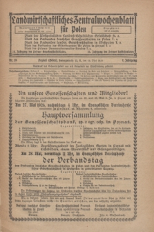 Landwirtschaftliches Zentralwochenblatt für Polen. Jg.7, Nr. 19 (14 Mai 1926)