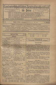 Landwirtschaftliches Zentralwochenblatt für Polen. Jg.9, Nr. 29 (20 Juli 1928)