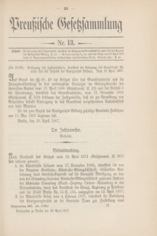 Preußische Gesetzsammlung. 1907, Nr. 13 (29 April)