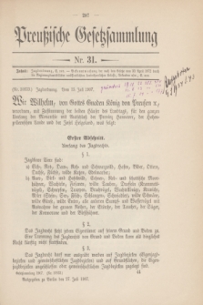 Preußische Gesetzsammlung. 1907, Nr. 31 (27 Juli)