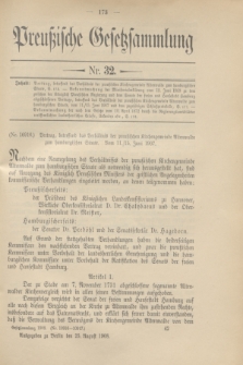 Preußische Gesetzsammlung. 1908, Nr. 32 (25 August)