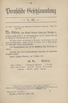 Preußische Gesetzsammlung. 1908, Nr. 34 (5 Oktober)