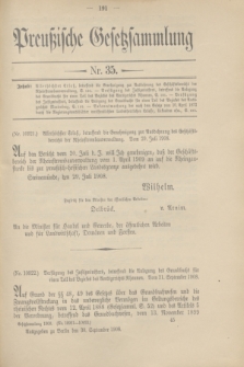 Preußische Gesetzsammlung. 1908, Nr. 35 (30 September)