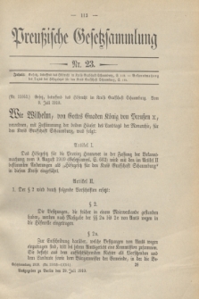 Preußische Gesetzsammlung. 1910, Nr. 23 (29 Juli)