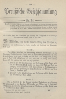 Preußische Gesetzsammlung. 1913, Nr. 24 (7 Juni)