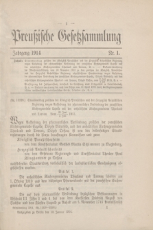 Preußische Gesetzsammlung. 1914, Nr. 1 (10 Januar)