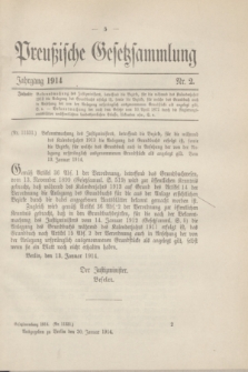 Preußische Gesetzsammlung. 1914, Nr. 2 (30 Januar)