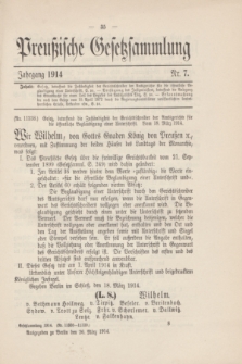 Preußische Gesetzsammlung. 1914, Nr. 7 (26 März)