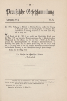 Preußische Gesetzsammlung. 1914, Nr. 8 (31 März)