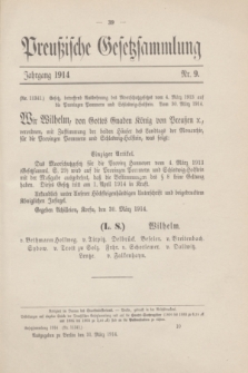 Preußische Gesetzsammlung. 1914, Nr. 9 (31 März)