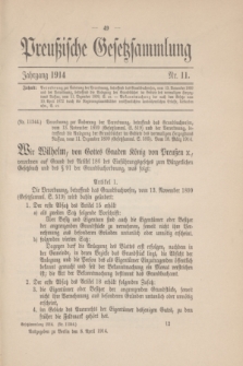 Preußische Gesetzsammlung. 1914, Nr. 11 (8 April)