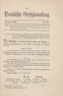 Preußische Gesetzsammlung. 1914, Nr. 19 (29 Juni)