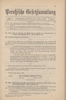 Preußische Gesetzsammlung. 1929, Nr. 3 (5 März)
