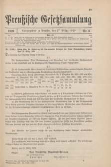 Preußische Gesetzsammlung. 1929, Nr. 6 (27 März)