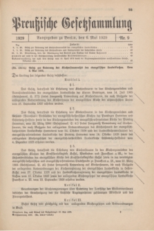 Preußische Gesetzsammlung. 1929, Nr. 9 (6 Mai)