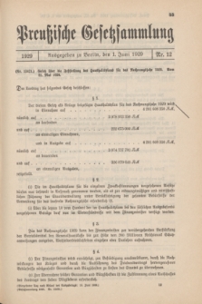 Preußische Gesetzsammlung. 1929, Nr. 12 (1 Juni)