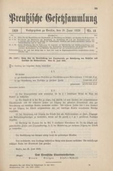 Preußische Gesetzsammlung. 1929, Nr. 16 (29 Juni)