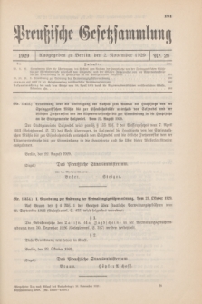 Preußische Gesetzsammlung. 1929, Nr. 28 (2 November)
