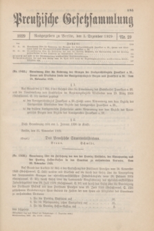 Preußische Gesetzsammlung. 1929, Nr. 29 (3 Dezember)