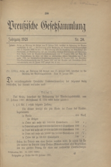 Preußische Gesetzsammlung. 1921, Nr. 20 (23 Februar)