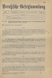 Preußische Gesetzsammlung. 1930, Nr. 27 (30 Juli)