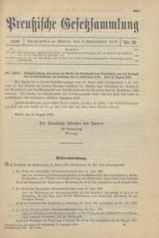 Preußische Gesetzsammlung. 1930, Nr. 30 (3 September)