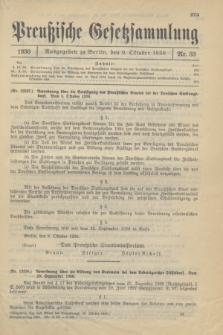 Preußische Gesetzsammlung. 1930, Nr. 33 (9 Oktober)