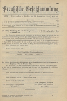 Preußische Gesetzsammlung. 1930, Nr. 36 (20 November)