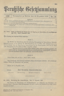 Preußische Gesetzsammlung. 1930, Nr. 39 (13 Dezember)