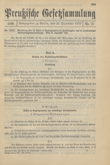 Preußische Gesetzsammlung. 1930, Nr. 41 (24 Dezember)