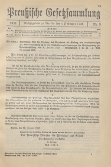Preußische Gesetzsammlung. 1933, Nr. 5 (4 Februar)