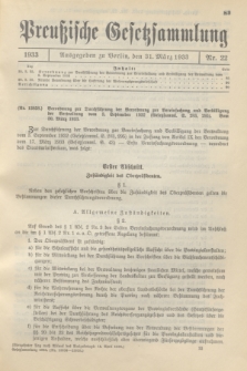 Preußische Gesetzsammlung. 1933, Nr. 22 (31 März)