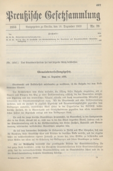 Preußische Gesetzsammlung. 1933, Nr. 78 (18 Dezember)