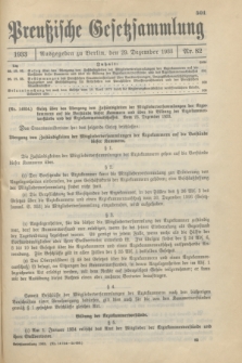 Preußische Gesetzsammlung. 1933, Nr. 82 (29 Dezember)