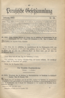 Preußische Gesetzsammlung. 1922, Nr. 55 (23 Dezember)