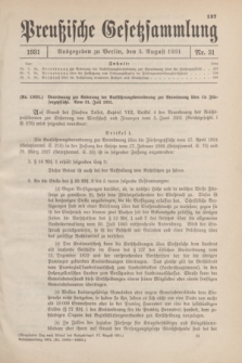 Preußische Gesetzsammlung. 1931, Nr. 31 (3 August)