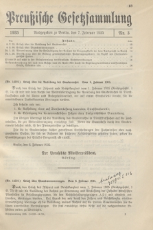 Preußische Gesetzsammlung. 1935, Nr. 3 (7 Februar)