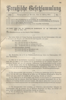 Preußische Gesetzsammlung. 1935, Nr. 7 (14 März)